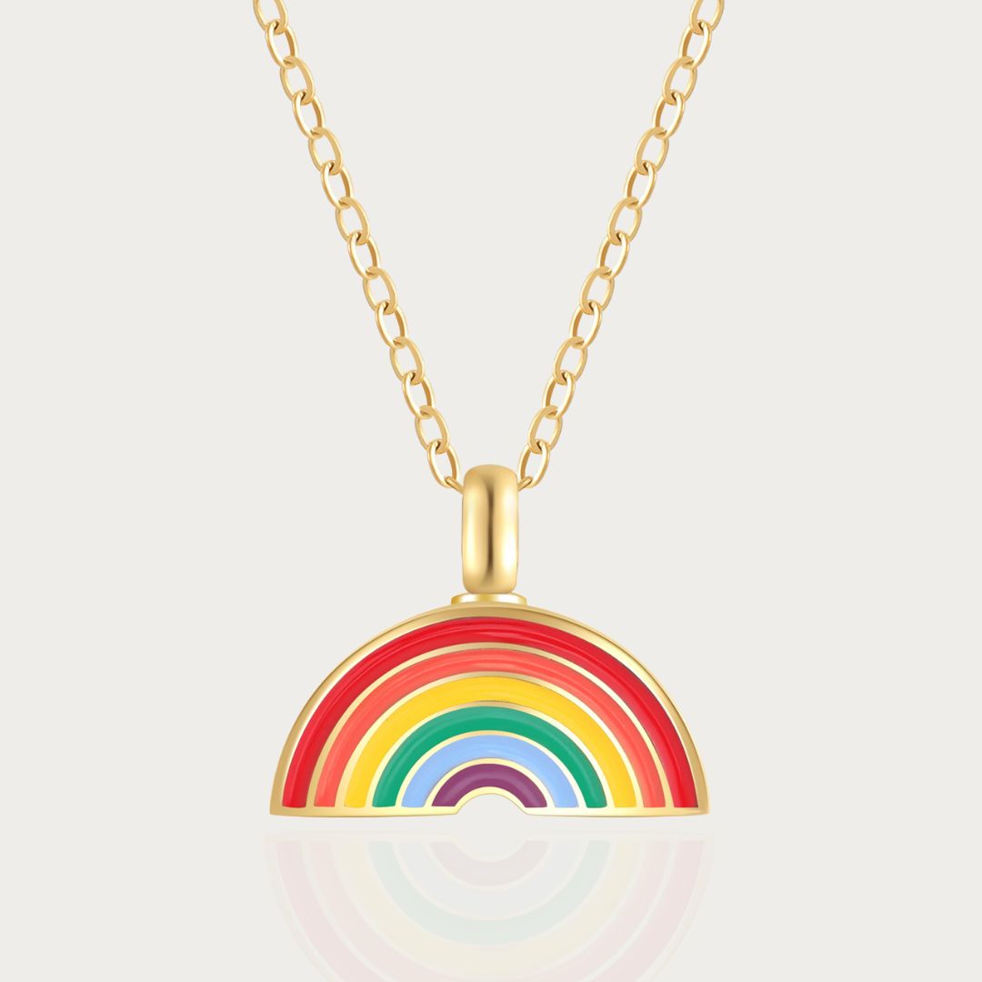 Rainbow Bridge Cremation Necklace for Dog Pet Ashes Rainbow