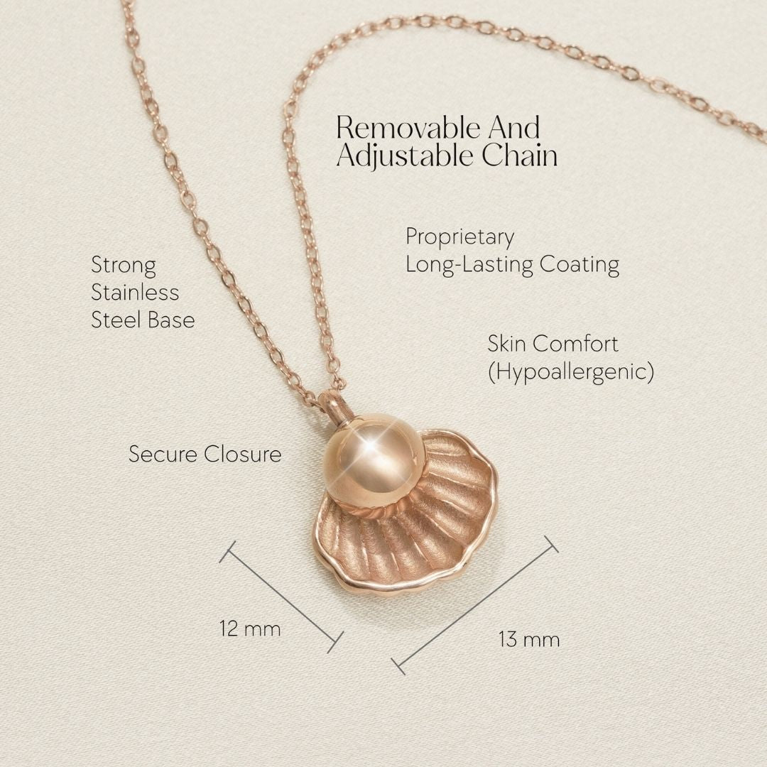 Treasure Memorial Necklace for Human Ashes Rose Gold