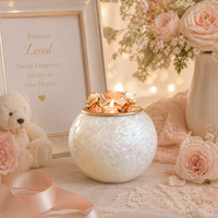 Mother of Pearl Cremation Urn for Human ashes - with Tealight