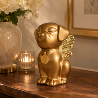 Handmade Dog Angel Urn - Gold