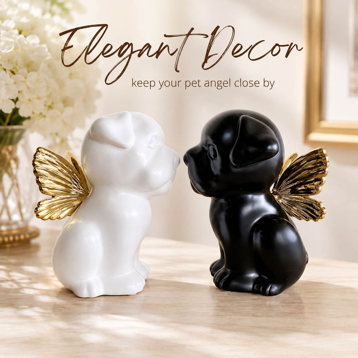 Bully Angel Dog Urn for Ashes with Wings