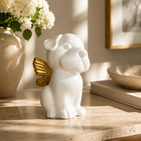Bully Angel Dog Urn for Ashes with Wings