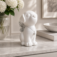 Handmade Angel Dog Urn for Ashes with Wings
