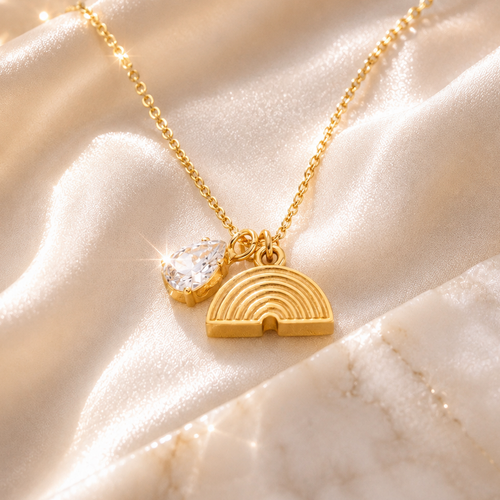 Rainbow Cremation Necklace for Human Ashes