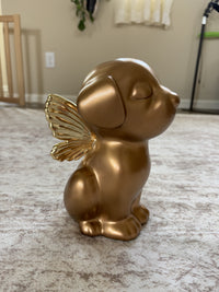 Retriever Angel Dog Urn - Gold