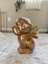 Bully Angel Dog Urn - Gold (Great for all bully breeds: Frenchies, Pugs, Boston terriers, Pit bulls, Boxers, and Bulldogs)