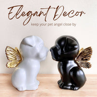 Bully Angel Dog Urn - White with Gold Wings (Great for all bully breeds: Frenchies, Pugs, Boston terriers, Pit bulls, Boxers, and Bulldogs) - GNight Fetcher