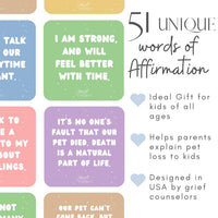 For Kids: Pet Loss Comfort Cards - 51 Affirmations with Prompts - GNight Fetcher