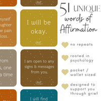 Grief Affirmation Cards for Loss of Loved Ones - 51 unique Sympathy Messages - GNight Fetcher