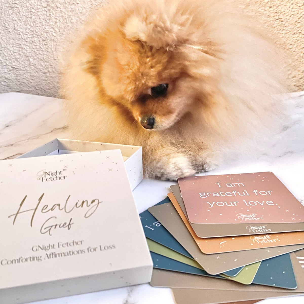 Grief Affirmation Cards for Pet Loss - 51 unique Sympathy Messages - GNight Fetcher