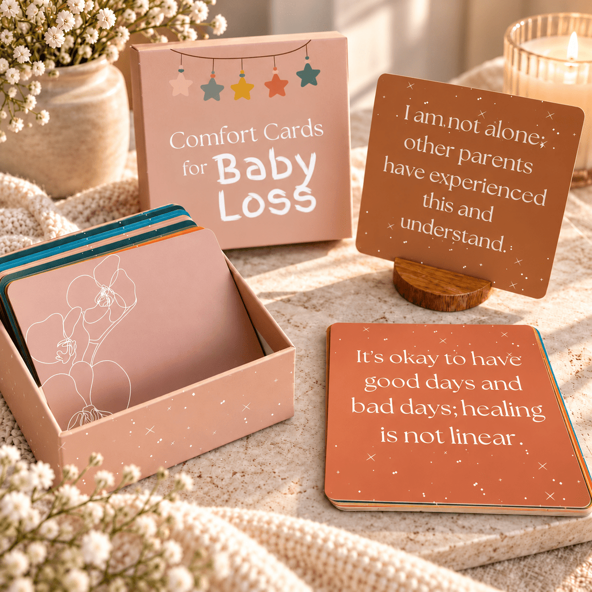 Grief Comfort Cards for Child Loss or Miscarriage - 51 Grief Affirmations - GNight Fetcher