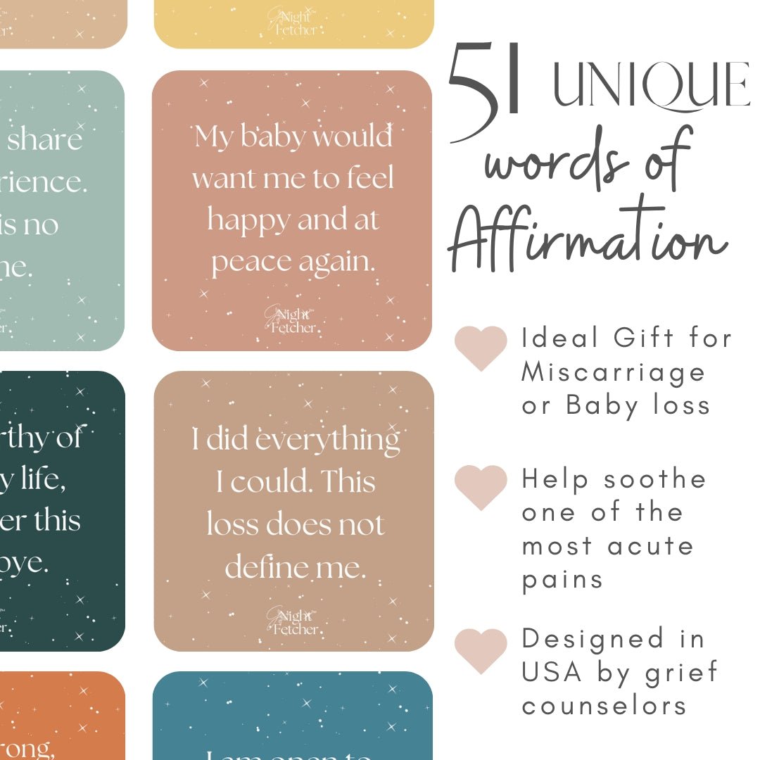 Grief Comfort Cards for Child Loss or Miscarriage - 51 Grief Affirmations - GNight Fetcher