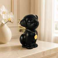 Handmade Angel Dog Urn for Ashes with Wings | Customizable 18K Gold/Silver Pendant - GNight Fetcher