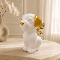 Handmade Angel Dog Urn for Ashes with Wings | Customizable 18K Gold/Silver Pendant - GNight Fetcher