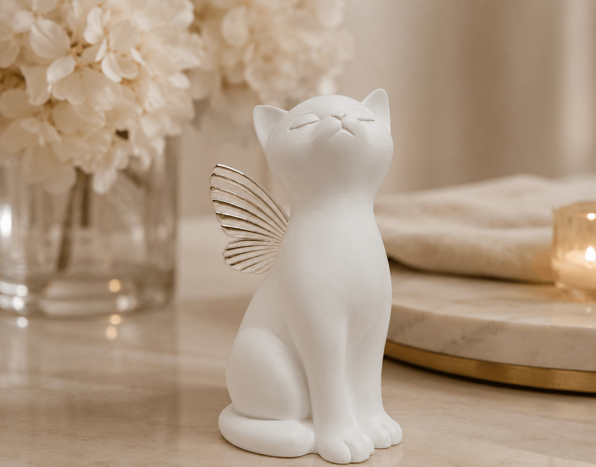 Handmade Cat Angel Urn with 18K Gold Pendant [PRE-ORDER] - GNight Fetcher