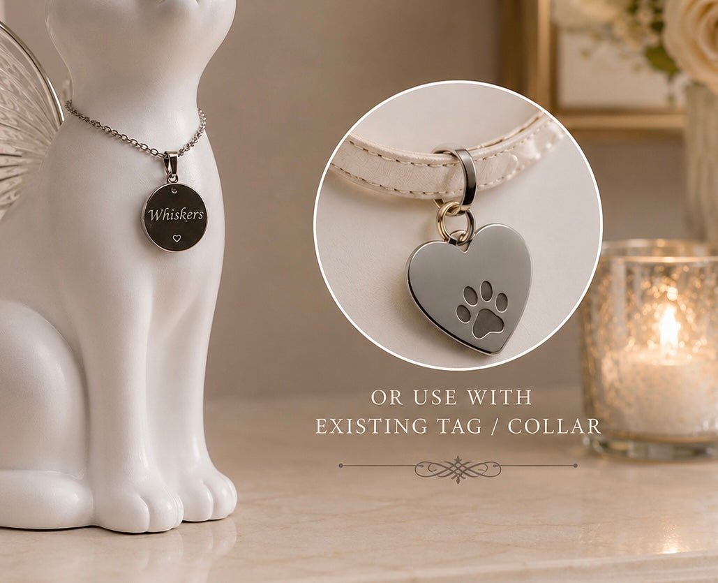 Handmade Cat Angel Urn with 18K Gold Pendant [PRE-ORDER] - GNight Fetcher