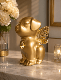 Handmade Dog Angel Urn - Gold - GNight Fetcher