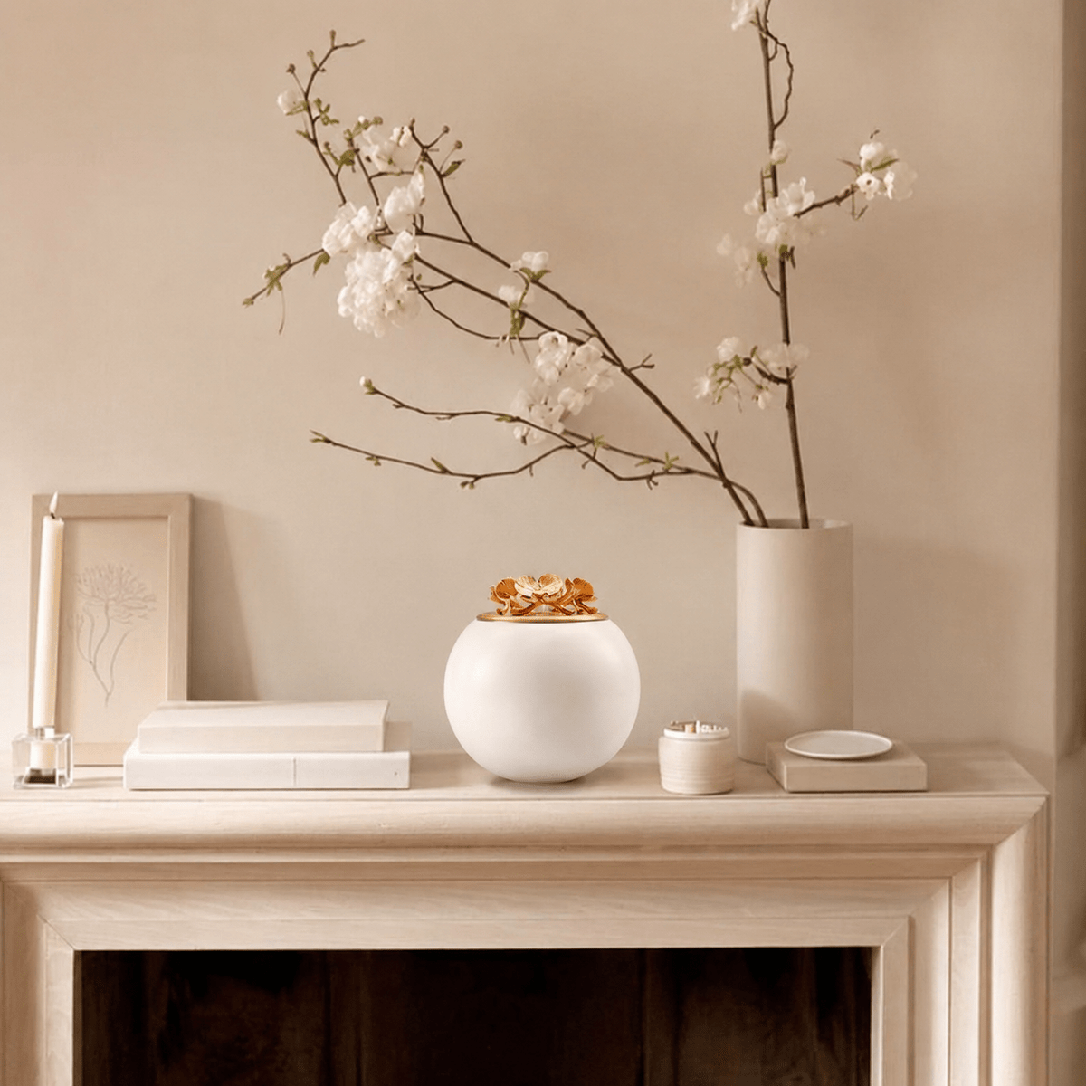 Handmade Keepsake Urn for Human Ashes | with Tealight & 18K Gold/Silver Pendant - GNight Fetcher