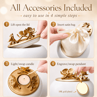 Handmade Keepsake Urn for Human Ashes - with Tealight and 18K Gold Pendant - GNight Fetcher