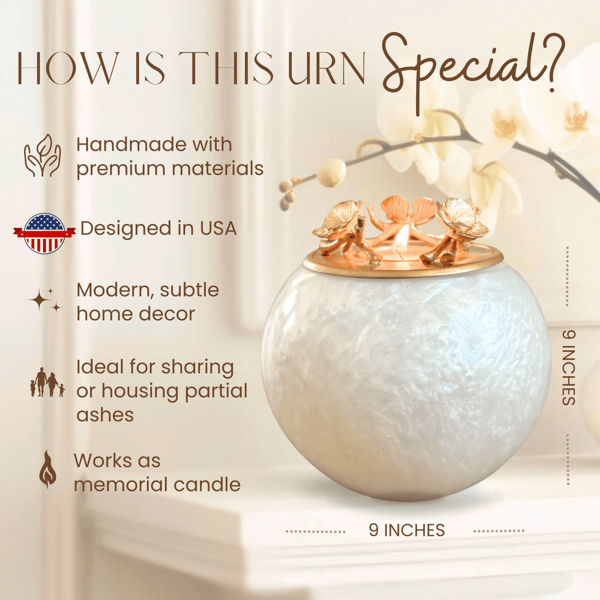 Mother of Pearl Handmade Cremation Urn [Keepsake Size] - Limited Stock Available - GNight Fetcher