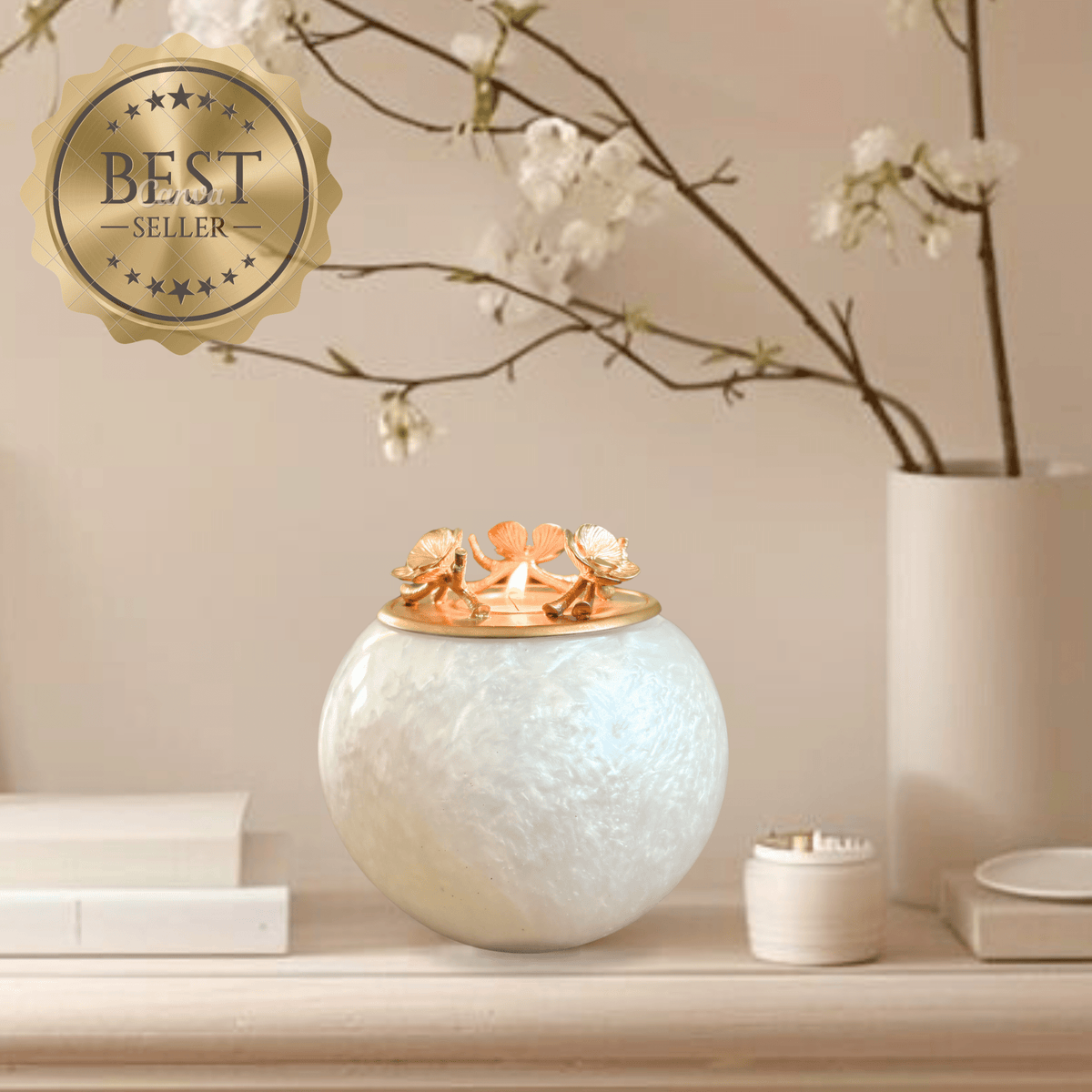 Mother of Pearl Handmade Cremation Urn [Keepsake Size] - Limited Stock Available - GNight Fetcher