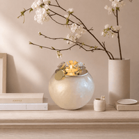 Mother of Pearl Pet Urn for Dog & Cat Ashes - with Tealight - GNight Fetcher