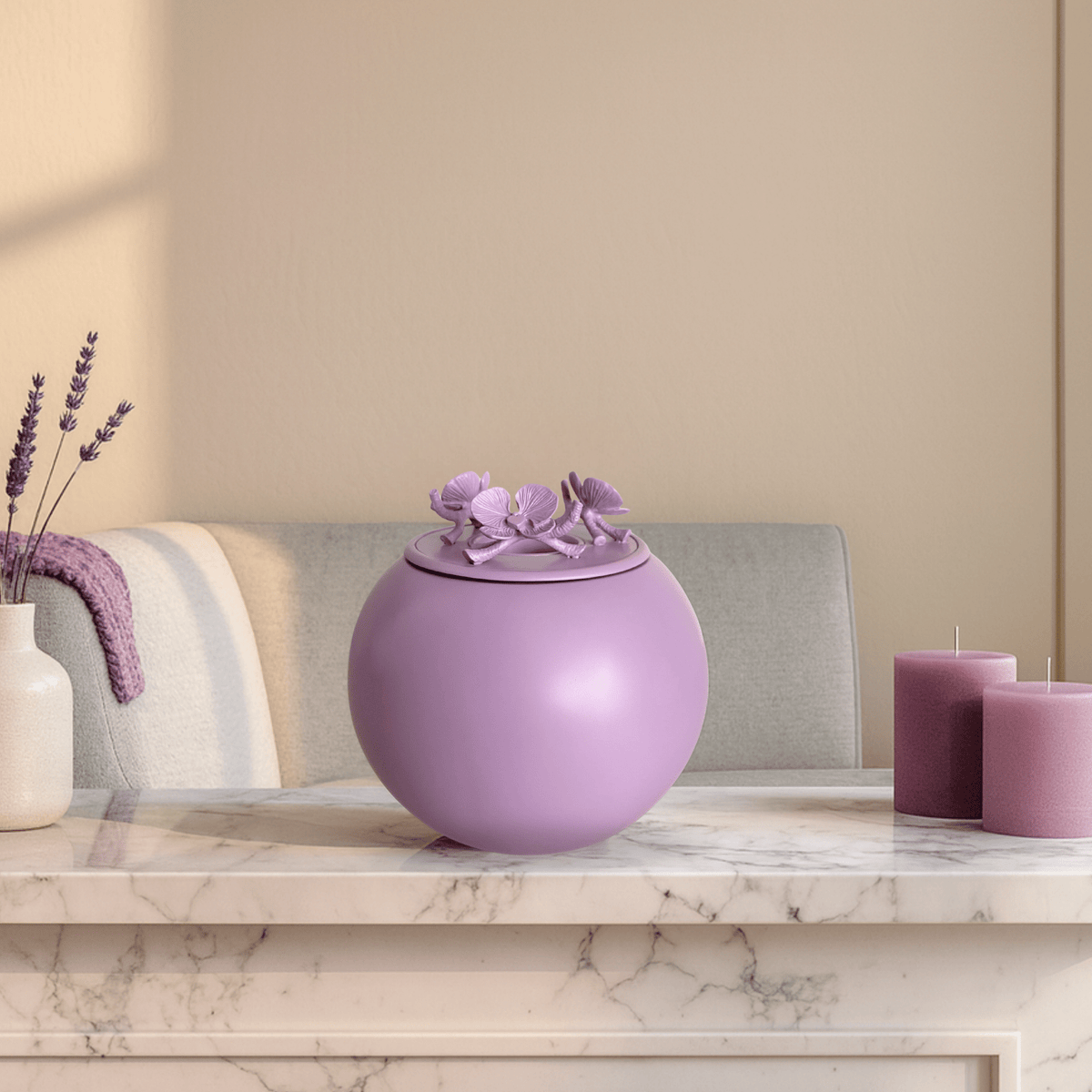 Orchid Urn for Dog & Pet Ashes - Handmade [LAVENDER] - GNight Fetcher