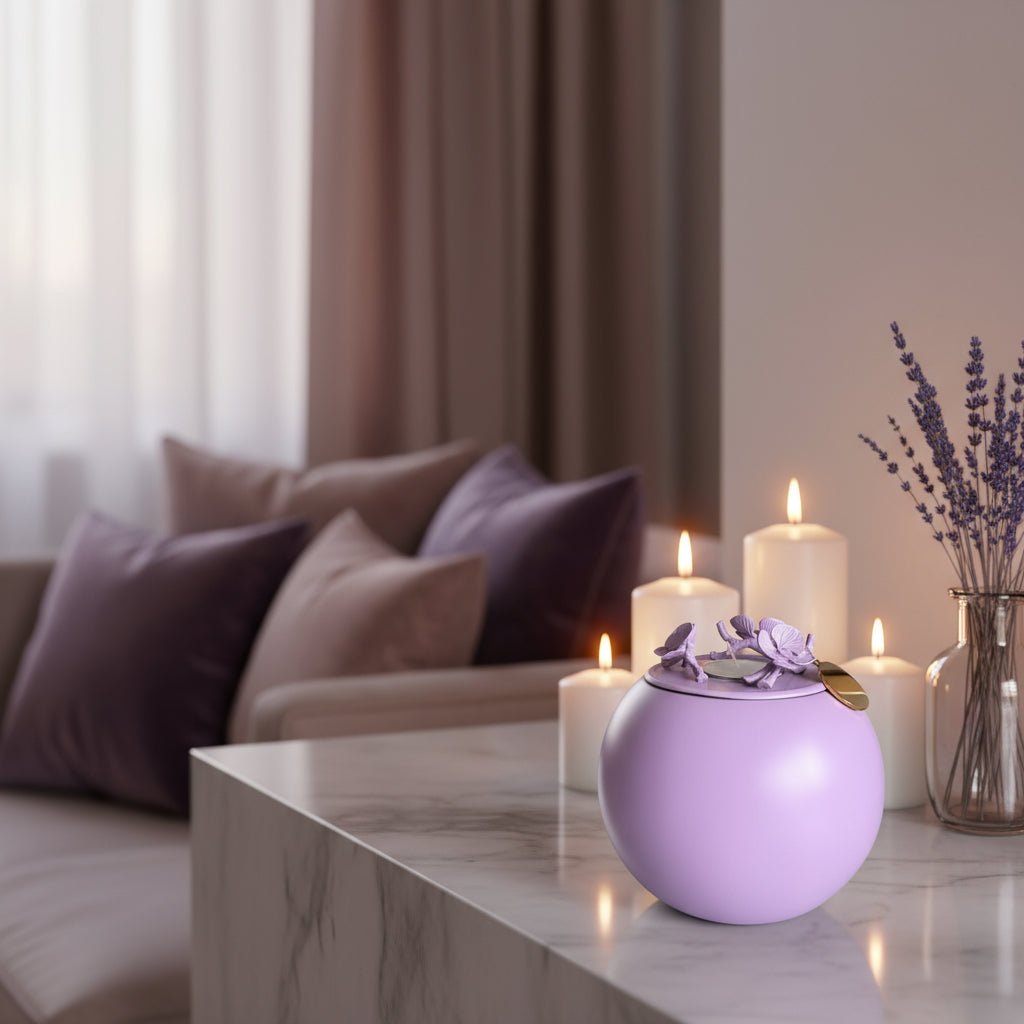 Orchid Urn for Dog & Pet Ashes - Handmade [LAVENDER] - GNight Fetcher