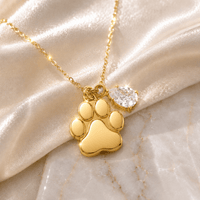 Paw Print Cremation Necklace for Dog & Pet Ashes - GNight Fetcher