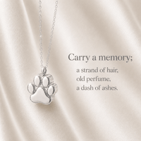Paw Print Cremation Necklace for Dog & Pet Ashes - GNight Fetcher