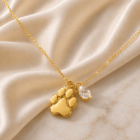 Paw Print Cremation Necklace for Dog & Pet Ashes - GNight Fetcher