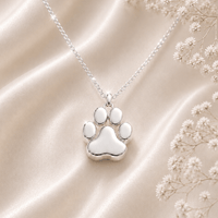 Paw Print Cremation Necklace for Dog & Pet Ashes - GNight Fetcher