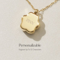 Paw Print - Cremation Necklace for Dog & Pet Ashes - Gold - GNight Fetcher