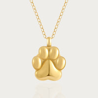 Paw Print - Cremation Necklace for Dog & Pet Ashes - Rose Gold - GNight Fetcher