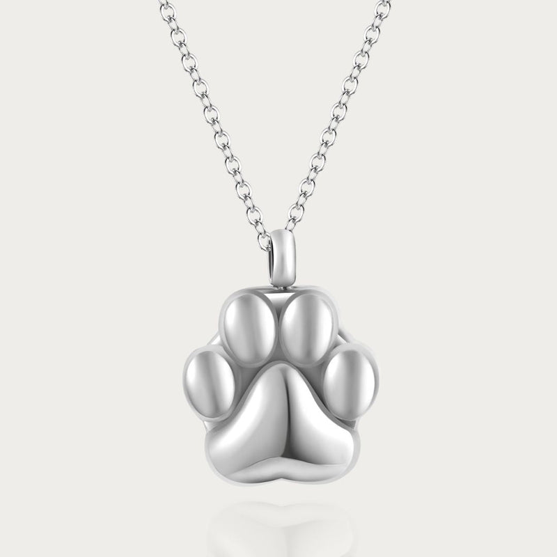 Paw Print - Cremation Necklace for Dog & Pet Ashes - Rose Gold - GNight Fetcher