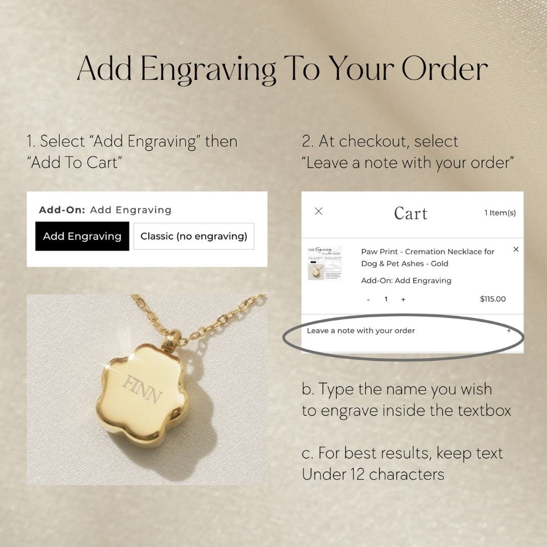 Paw Print - Cremation Necklace for Dog & Pet Ashes - Rose Gold - GNight Fetcher