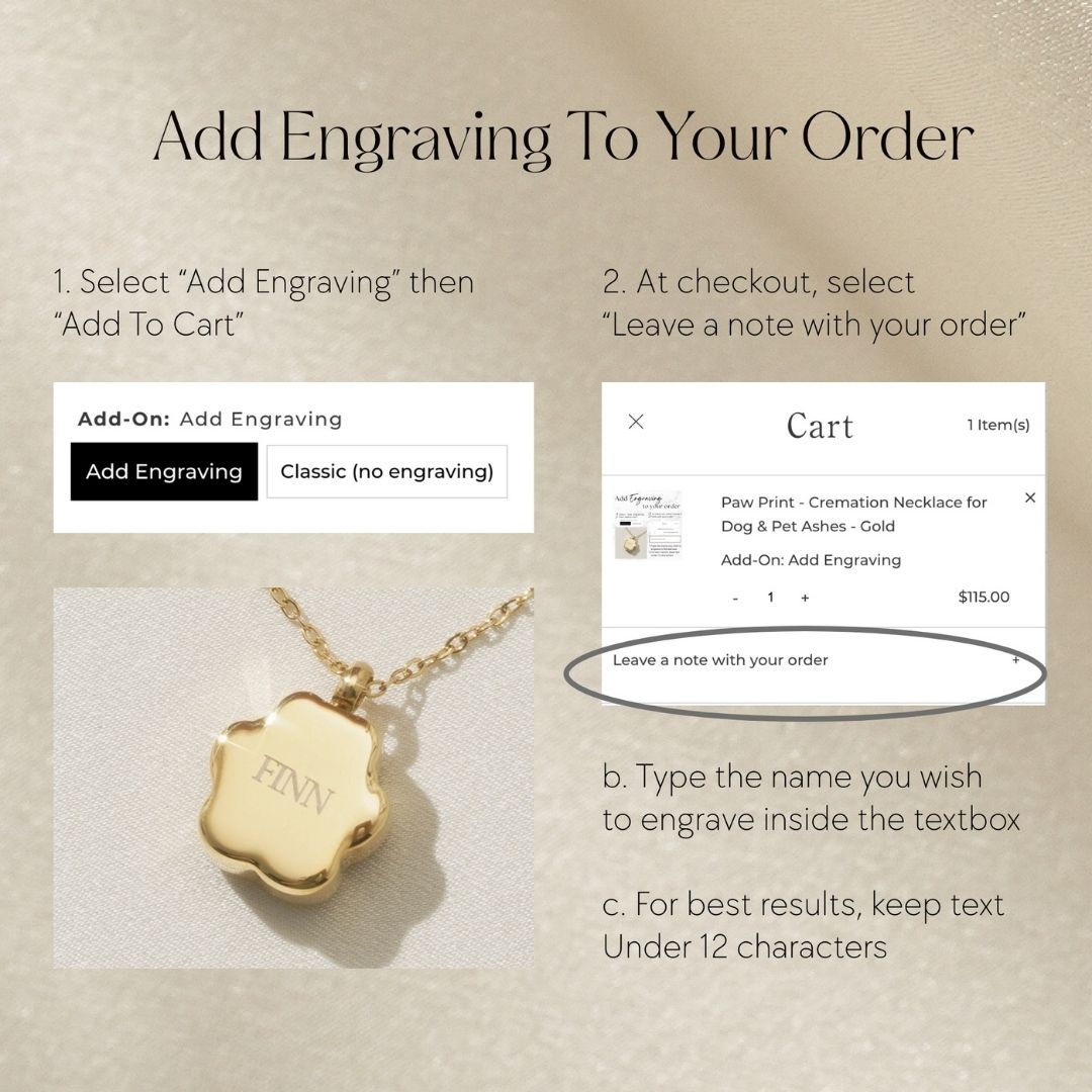 Paw Print - Cremation Necklace for Dog & Pet Ashes - Rose Gold - GNight Fetcher