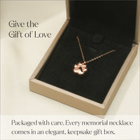 Paw Print - Cremation Necklace for Dog & Pet Ashes - Rose Gold - GNight Fetcher