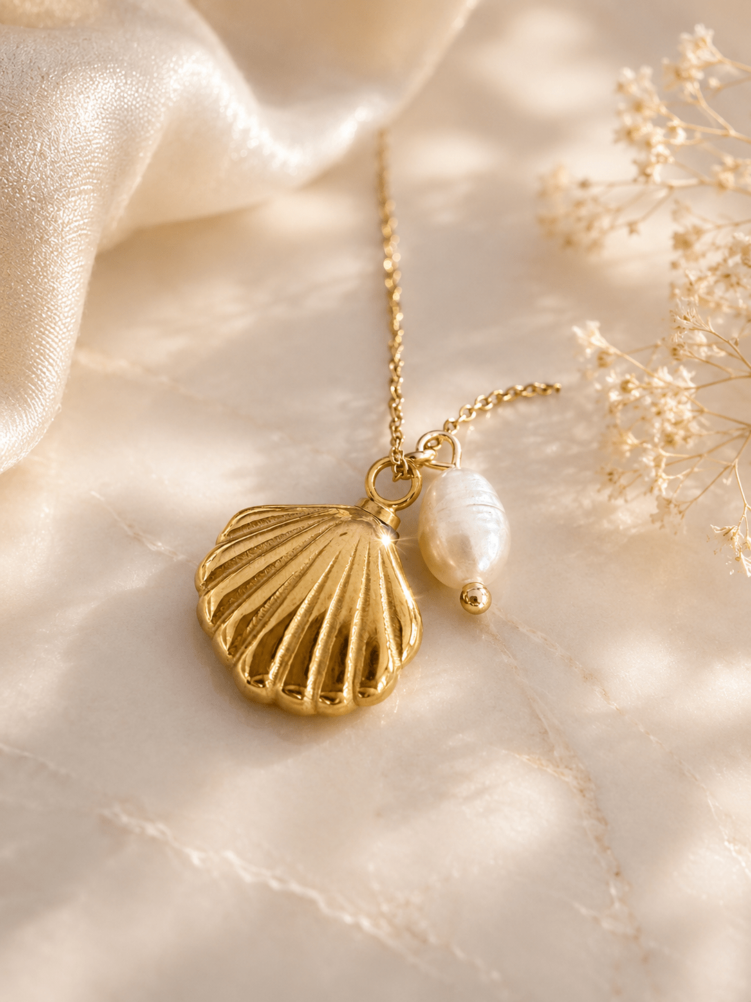 Pearl Cremation Necklace for Dog & Pet Ashes - GNight Fetcher