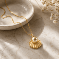Pearl Cremation Necklace for Dog & Pet Ashes - Rose Gold - GNight Fetcher