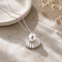 Pearl Cremation Necklace for Dog & Pet Ashes - Rose Gold - GNight Fetcher