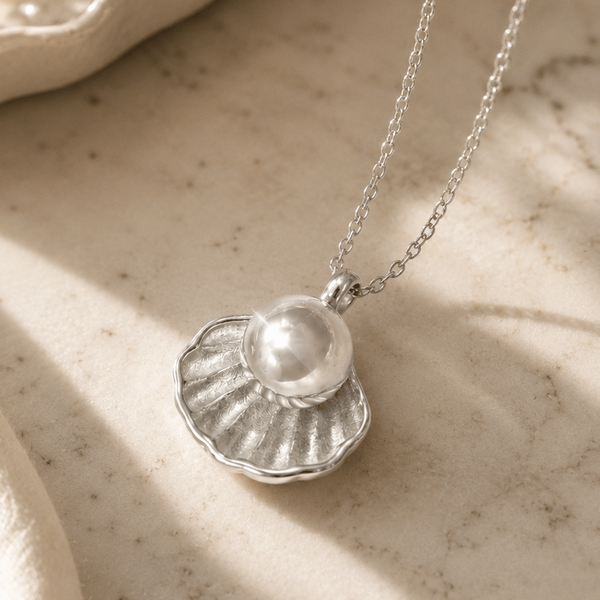 Pearl Memorial Necklace for Human Ashes - Silver - GNight Fetcher
