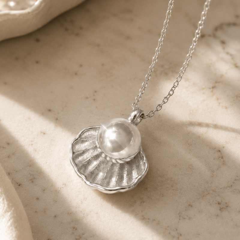 Pearl Memorial Necklace for Human Ashes - Silver - GNight Fetcher