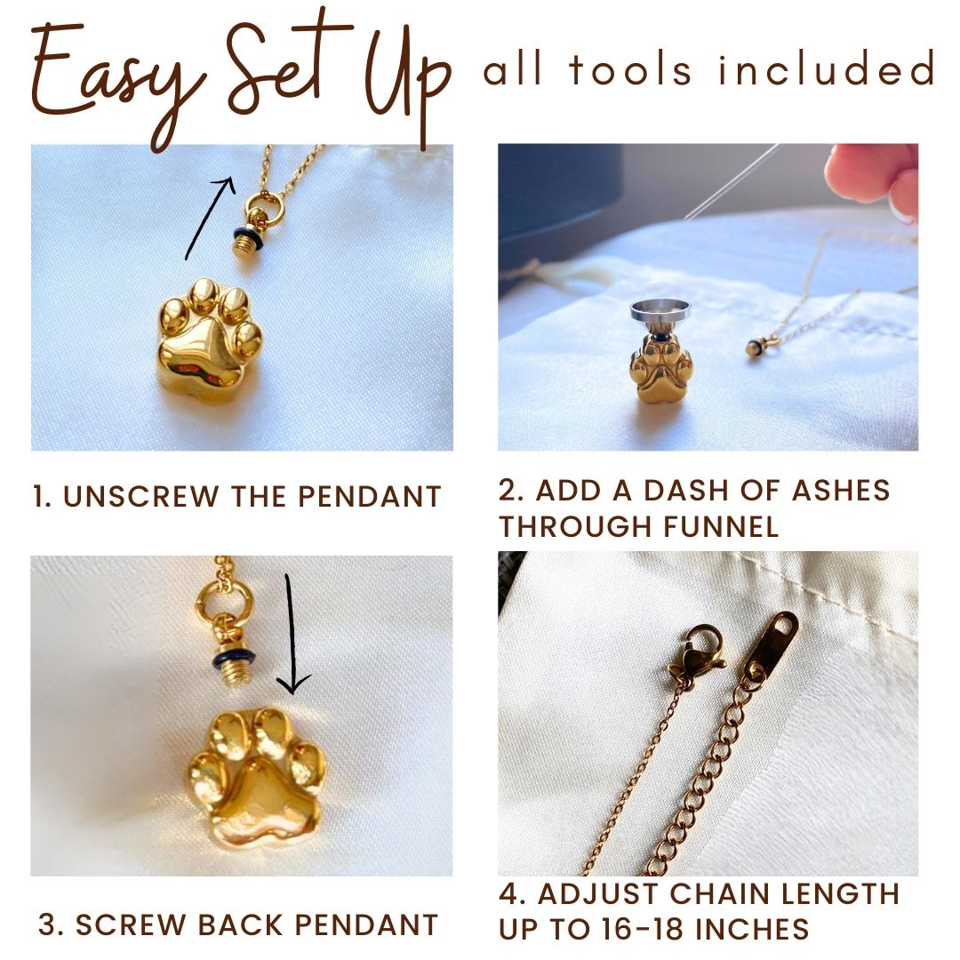 Memorial Jewellery Ashes Put In Jewellery Paw Print Cremation