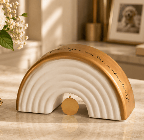 Rainbow Bridge Pet Urn for Dog or Cat Ashes - Handmade - GNight Fetcher