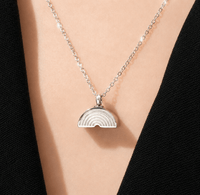 Rainbow Cremation Necklace for Human Ashes [18K Gold, Silver, Rainbow] - GNight Fetcher