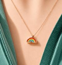 Rainbow Cremation Necklace for Human Ashes [18K Gold, Silver, Rainbow] - GNight Fetcher