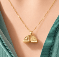 Rainbow Cremation Necklace for Human Ashes [18K Gold, Silver, Rainbow] - GNight Fetcher