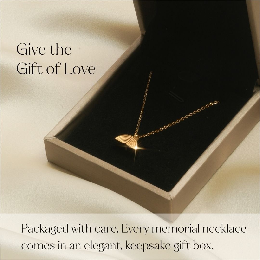 Rainbow - Memorial Necklace for Human Ashes - Gold - GNight Fetcher