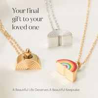 Rainbow - Memorial Necklace for Human Ashes - Gold - GNight Fetcher